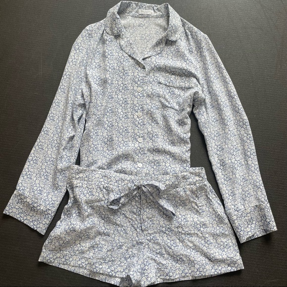 Equipment Other - Equipment Blue Floral Short Pajama Silk Set Size S/P